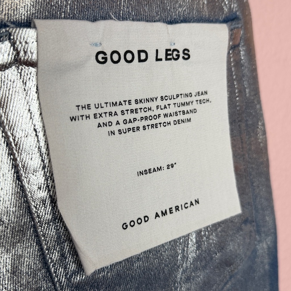 Good American Good Legs Coated Skinny Jean Indigo Silver03. Size 2/26 - Picture 9 of 10